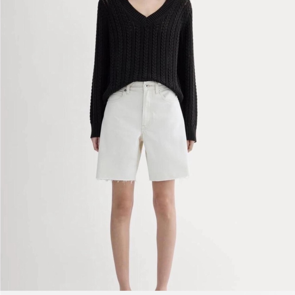 NWT Everlane size 26 long baggy white denim shorts - Picture 2 of 4